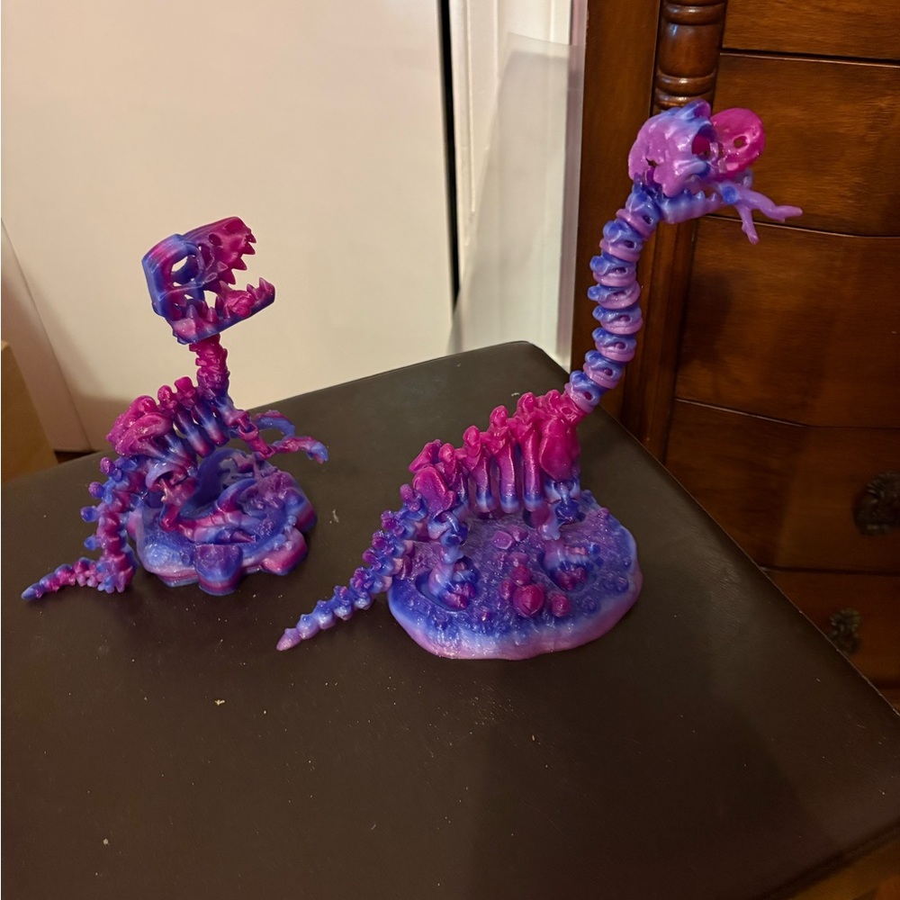 3d printed raptor and brontosaurs